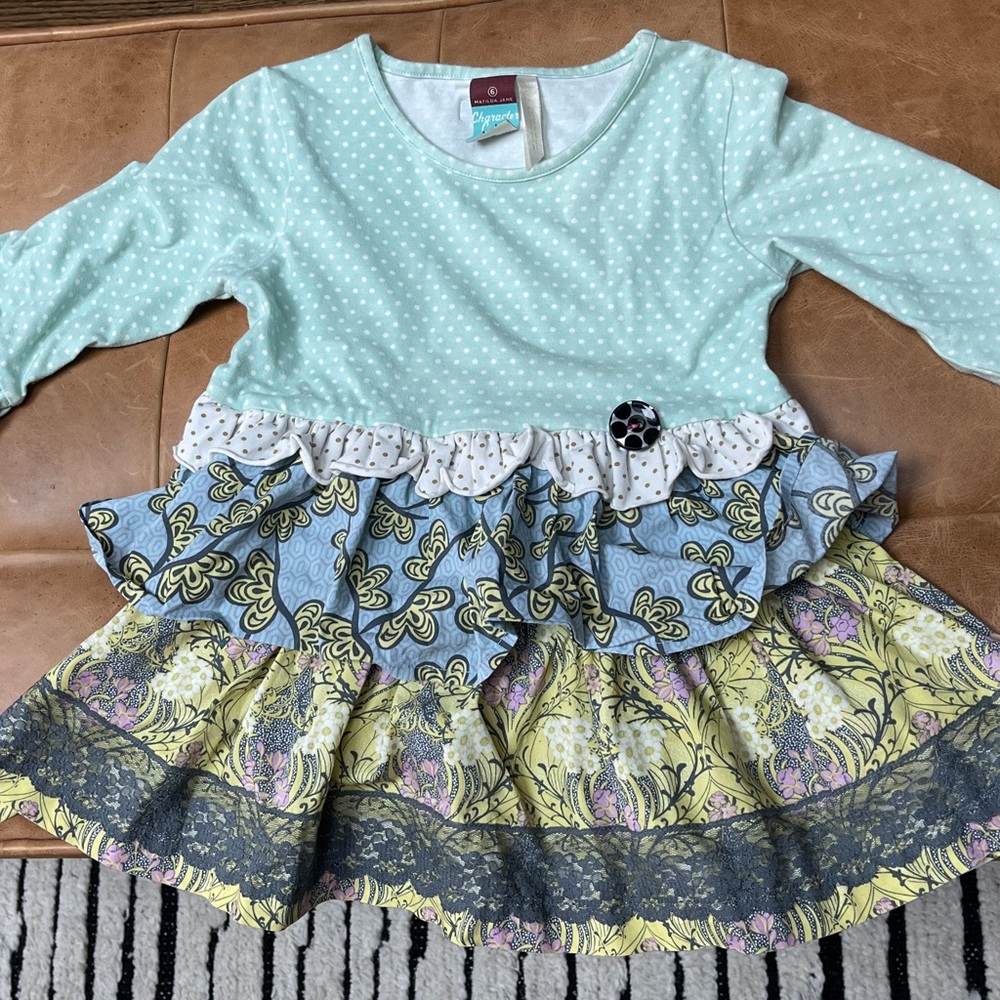 MATILDA JANE top/dress - size 6 - 3/4 sleeve w/ puff cuffs